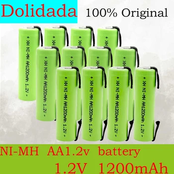 1.2 V AA 1200mah bateria recarregável de nimh célula Verde shell com solda de guias para a Philips máquina de barbear eléctrica de barbear escova de dentes