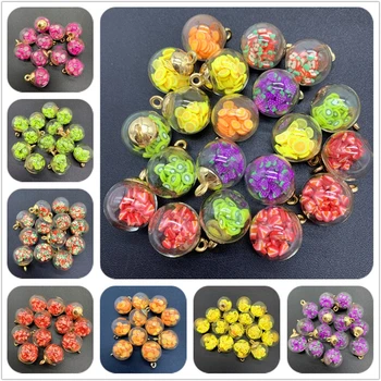 5pcs 16mm Coloridos de Vidro Transparente de Frutas Argila Encantos Pingente Encontrar Para Fazer Jóias e Acessórios para o Cabelo Brinco de Encantos