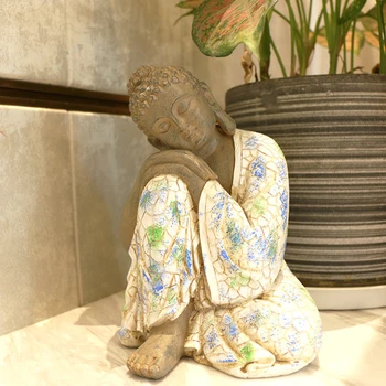 Antigo Tailândia Estátua De Buda De Dormir Estatueta Para Casa Área De Trabalho Do Office Decoração