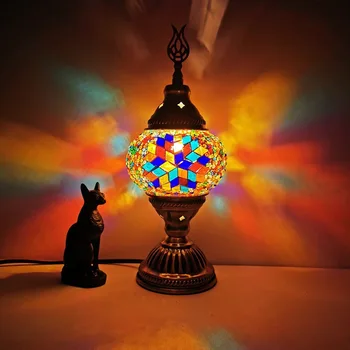 Turco mosaico Candeeiro de mesa vintage art deco Artesanal lamparas de mesa de mosaico de Vidro e romântico alojamento de acomodação luz lamparas con mosaicos