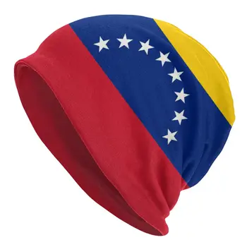 Unisex Inverno Quente Bonnet Femme Malha Chapéus De Moda Bandeira Da Venezuela Gorro Cap Exterior De Esqui Beanies Caps Para Homens Mulheres