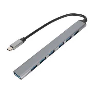 7 em 1 USB C Hub 1 USB3.0 6 USB2.0 5 gbps Porta USB Plug and Play C Estação de Encaixe Adequado para Mouses Teclados de Laptop
