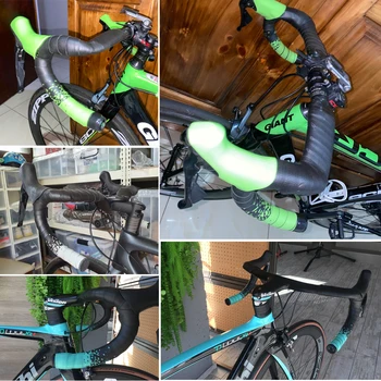 EVA Bicicleta Fita de Guiador Respirável, Anti-derrapante,de Bicicleta de Estrada de Guidão de Fitas Anti-Vibração de Ciclismo Alça da Barra de Fita
