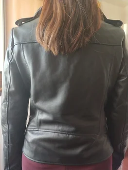 novo de alta qualidade 2023 genuína marca de luxo real OL estilo de couro Genuíno casual curta jaqueta.o tamanho mais macio da pele de carneiro fino casaco,