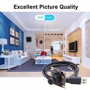 ELP Fonte da Fábrica Full HD Webcam Módulo 1080P H. 264 Baixa iluminação IMX323 Câmara Web USB da Placa Com 2,8 milímetros lente Grande Angular