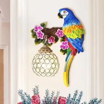OUFULA Moderno Papagaio Lâmpada de Parede LED Indoor Criativo Realistas Resina Candeeiro de Luz para a Casa Sala de estar, Corredor de Decoração