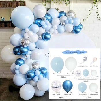 Oceano Azul Macaron De Metal Balão Garland Arco De Casamento, De Aniversário, Balões Decoração Festa Balões De Suprimentos Para As Crianças Do Chuveiro Do Bebê